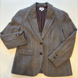 💥wool blazer-Uniqlo-Ines de la Fressange wool blend houndstooth